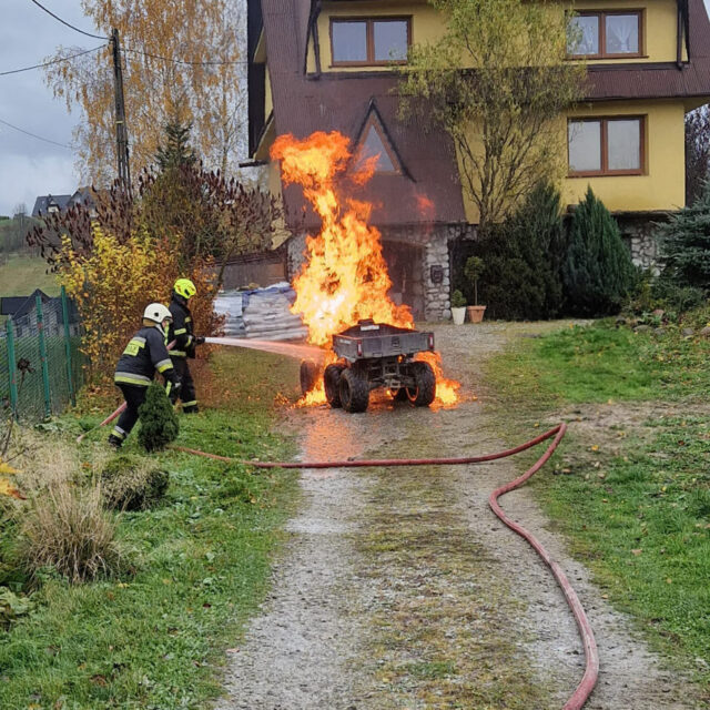 Pożar quada w Szaflarach