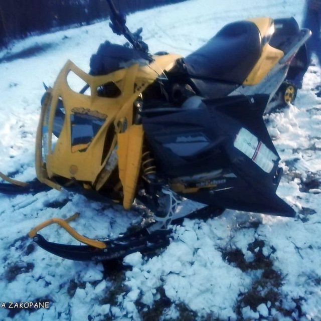 Wypadek na skuterze śnieżnym w Zakopanem